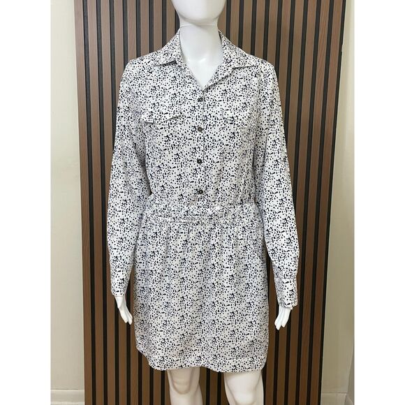 BCBGeneration Women's XS White Dress Polyester Shirt Mini Smocked Casual Outdoor - Picture 1 of 10